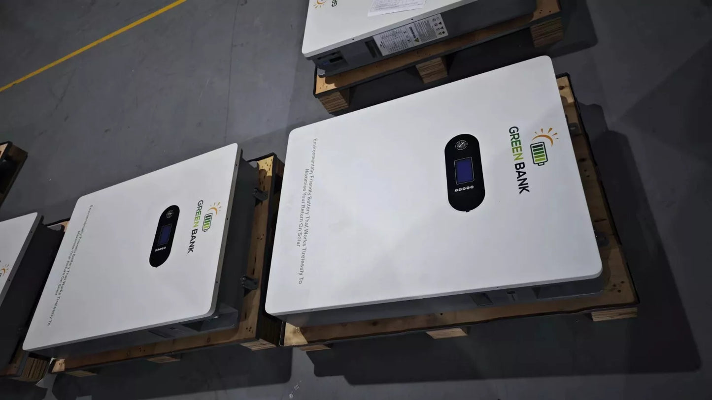Green Bank Off Grid items – 12KW Green Bank MITS12KW P1 Inverters + 20.48 KWH lithium LiFePo4 battery (2 x 10.24KWH) + 12 x 550W 6.6KW Solar Panels