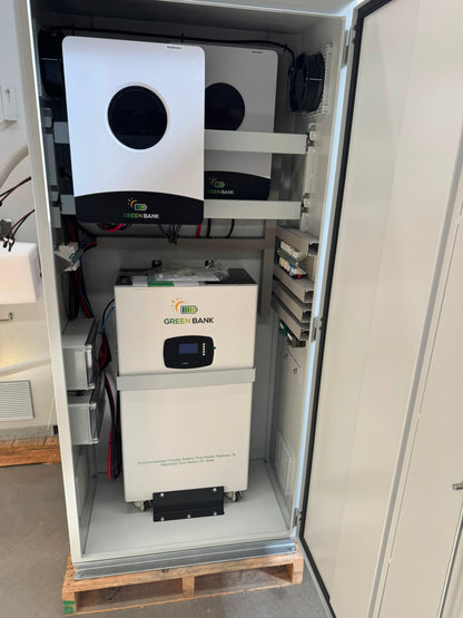 Green Bank Off Grid 12KW System (2x Greenbank 6.0 KW Single Phase Inverters) + 15 KWH lithium LiFePo4 battery + 22x 475W 10.45KW Solar Panels