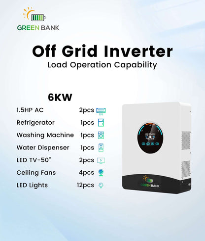 Green Bank Solar Inverter 6KW MITS6KWP1 48volt