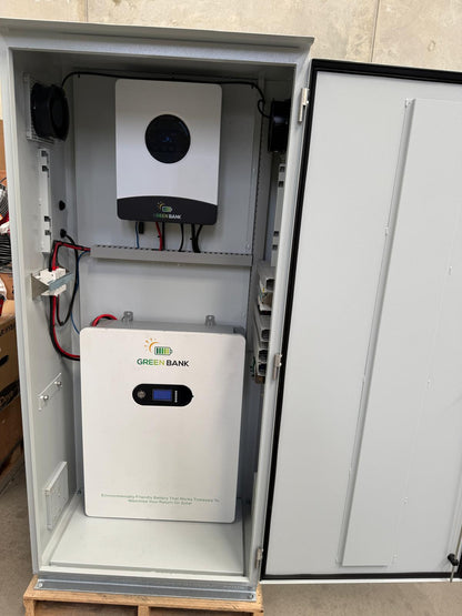 Green Bank Off Grid 6KW System Inverter + 10.24KWH lithium LiFePo4 battery  + 12 x 550W 6.6KW Solar Panels