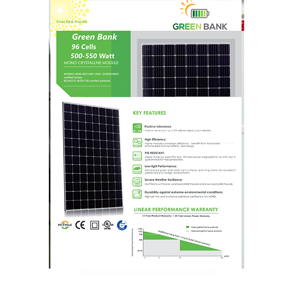 Green Bank Off Grid 6KW System Inverter + 10.24KWH lithium LiFePo4 battery  + 12 x 550W 6.6KW Solar Panels