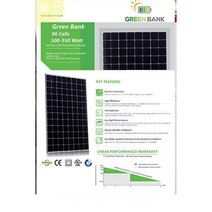 Green Bank Off Grid 6KW System Inverter + 10.24KWH lithium LiFePo4 battery  + 12 x 550W 6.6KW Solar Panels